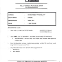 ENVIRONMENT PSYCHOLOGY